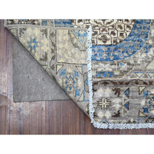 Load image into Gallery viewer, 2&#39;8&quot;x8&#39;1&quot; Supernova Gray, Hand Knotted and Vibrant Wool, Natural Dyes Fine Aryana Mamluk Runner with Geometric Medallions Design, Densely Woven Oriental Rug FWR533382