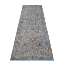 Load image into Gallery viewer, 3&#39;x7&#39;10&quot; Nobel Gray, Aryana Collection With Bidjar Garus Design, Hand Knotted Organic Wool, Natural Dyes, Runner Oriental Rug FWR533418