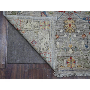 3'x11'7" Dorian Gray, Hand Knotted Bidjar Garus Design, Soft and Velvety Wool, Natural Dyes, Runner Fine Aryana Collection Oriental Rug FWR533436