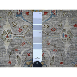 3'x11'7" Dorian Gray, Hand Knotted Bidjar Garus Design, Soft and Velvety Wool, Natural Dyes, Runner Fine Aryana Collection Oriental Rug FWR533436