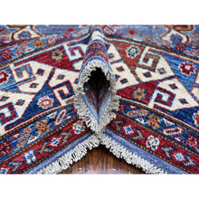 Load image into Gallery viewer, 8&#39;2&quot;x9&#39;10&quot; Blue Gray With Valspar White, Afghan Super Kazak, All Over Colorful And Vibrant Geometric Elements, Natural Dyes, Hand Knotted, Oriental Rug FWR533472