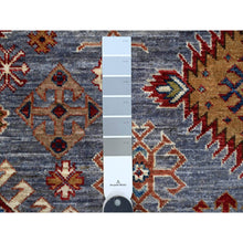 Load image into Gallery viewer, 8&#39;2&quot;x9&#39;10&quot; Blue Gray With Valspar White, Afghan Super Kazak, All Over Colorful And Vibrant Geometric Elements, Natural Dyes, Hand Knotted, Oriental Rug FWR533472