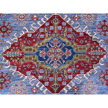 Load image into Gallery viewer, 8&#39;2&quot;x9&#39;10&quot; Blue Gray With Valspar White, Afghan Super Kazak, All Over Colorful And Vibrant Geometric Elements, Natural Dyes, Hand Knotted, Oriental Rug FWR533472