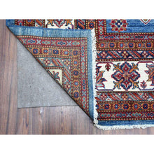 Load image into Gallery viewer, 8&#39;x10&#39; Atlantic Blue, Afghan Super Kazak, Hand Knotted, 100% Wool, All Over Tribal Medallions, Vegetable Dyes, Oriental Rug FWR533484