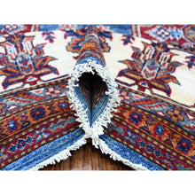 Load image into Gallery viewer, 8&#39;x10&#39; Atlantic Blue, Afghan Super Kazak, Hand Knotted, 100% Wool, All Over Tribal Medallions, Vegetable Dyes, Oriental Rug FWR533484