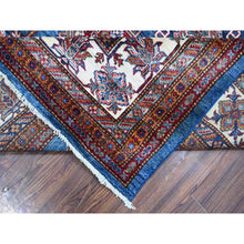 Load image into Gallery viewer, 8&#39;x10&#39; Atlantic Blue, Afghan Super Kazak, Hand Knotted, 100% Wool, All Over Tribal Medallions, Vegetable Dyes, Oriental Rug FWR533484