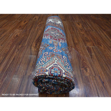 Load image into Gallery viewer, 8&#39;x10&#39; Atlantic Blue, Afghan Super Kazak, Hand Knotted, 100% Wool, All Over Tribal Medallions, Vegetable Dyes, Oriental Rug FWR533484