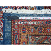 Load image into Gallery viewer, 8&#39;x10&#39; Atlantic Blue, Afghan Super Kazak, Hand Knotted, 100% Wool, All Over Tribal Medallions, Vegetable Dyes, Oriental Rug FWR533484