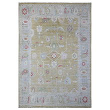 Load image into Gallery viewer, 9&#39;x12&#39;6&quot; Old Gold, Extra Soft Wool Foundation, Hand Knotted, Natural Dyes With Rural Medallions, Afghan Angora Oushak, Oriental Rug FWR533508