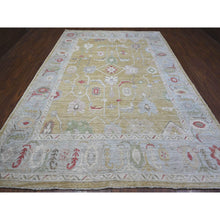 Load image into Gallery viewer, 9&#39;x12&#39;6&quot; Old Gold, Extra Soft Wool Foundation, Hand Knotted, Natural Dyes With Rural Medallions, Afghan Angora Oushak, Oriental Rug FWR533508