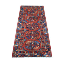 Load image into Gallery viewer, 2&#39;10&quot;x5&#39;10&quot; Cereza Red, Afghan Ersari With Elephant Feet Design, Vibrant Wool, Vegetable Dyes, Hand Knotted Runner Oriental Rug FWR533598