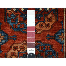 Load image into Gallery viewer, 2&#39;10&quot;x5&#39;10&quot; Cereza Red, Afghan Ersari With Elephant Feet Design, Vibrant Wool, Vegetable Dyes, Hand Knotted Runner Oriental Rug FWR533598