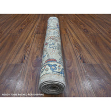 Load image into Gallery viewer, 3&#39;x6&#39;2&quot; Loft Space Gray With Dove White, Hand Knotted Fine Aryana With Bidjar Garus Design, Natural Dyes, Shiny Wool, Runner Oriental Rug FWR533634