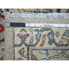 Load image into Gallery viewer, 3&#39;x6&#39;2&quot; Loft Space Gray With Dove White, Hand Knotted Fine Aryana With Bidjar Garus Design, Natural Dyes, Shiny Wool, Runner Oriental Rug FWR533634