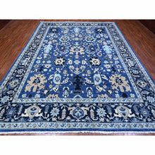 Load image into Gallery viewer, 9&#39;3&quot;x11&#39;9&quot; Cerulean With Prussian Blue, Heriz All Over Design, Hand Knotted 100% Wool, Vegetable Dyes, Fine Aryana Oriental Rug FWR533712