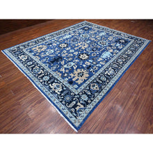 Load image into Gallery viewer, 9&#39;3&quot;x11&#39;9&quot; Cerulean With Prussian Blue, Heriz All Over Design, Hand Knotted 100% Wool, Vegetable Dyes, Fine Aryana Oriental Rug FWR533712