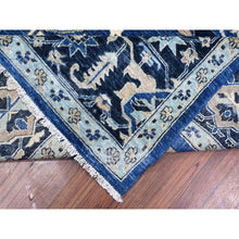 Load image into Gallery viewer, 9&#39;3&quot;x11&#39;9&quot; Cerulean With Prussian Blue, Heriz All Over Design, Hand Knotted 100% Wool, Vegetable Dyes, Fine Aryana Oriental Rug FWR533712