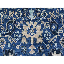 Load image into Gallery viewer, 9&#39;3&quot;x11&#39;9&quot; Cerulean With Prussian Blue, Heriz All Over Design, Hand Knotted 100% Wool, Vegetable Dyes, Fine Aryana Oriental Rug FWR533712