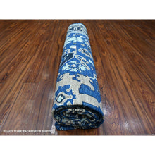 Load image into Gallery viewer, 9&#39;3&quot;x11&#39;9&quot; Cerulean With Prussian Blue, Heriz All Over Design, Hand Knotted 100% Wool, Vegetable Dyes, Fine Aryana Oriental Rug FWR533712