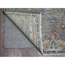 Load image into Gallery viewer, 8&#39;2&quot;x9&#39;8&quot; Cityscape Gray, Denser Weave Natural Wool, Vegetable Dyes, Berber Influence Geometric Motifs Peshawar, Hand Knotted Oriental Rug FWR533742