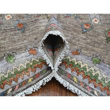 Load image into Gallery viewer, 8&#39;2&quot;x9&#39;8&quot; Cityscape Gray, Denser Weave Natural Wool, Vegetable Dyes, Berber Influence Geometric Motifs Peshawar, Hand Knotted Oriental Rug FWR533742