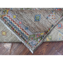 Load image into Gallery viewer, 8&#39;2&quot;x9&#39;8&quot; Cityscape Gray, Denser Weave Natural Wool, Vegetable Dyes, Berber Influence Geometric Motifs Peshawar, Hand Knotted Oriental Rug FWR533742