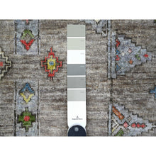 Load image into Gallery viewer, 8&#39;2&quot;x9&#39;8&quot; Cityscape Gray, Denser Weave Natural Wool, Vegetable Dyes, Berber Influence Geometric Motifs Peshawar, Hand Knotted Oriental Rug FWR533742