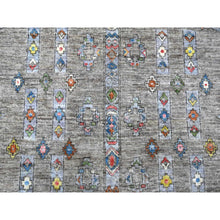 Load image into Gallery viewer, 8&#39;2&quot;x9&#39;8&quot; Cityscape Gray, Denser Weave Natural Wool, Vegetable Dyes, Berber Influence Geometric Motifs Peshawar, Hand Knotted Oriental Rug FWR533742