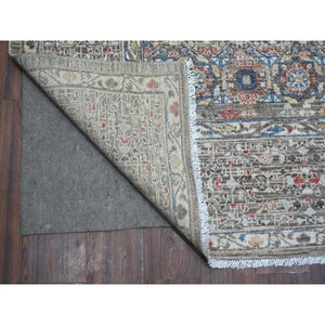 8'3"x10' Moonquake Gray, Velvety Wool, Aryana Collection, Hand Knotted Pre Historic 14th Century Influence Mamluk, Vegetable Dyes, Central Medallion Design, Oriental Rug FWR533772