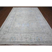 Load image into Gallery viewer, 9&#39;x11&#39;9&quot; Silver Green, Hand Knotted With Natural Dyes, Colorful All Over Rural Medallions, Wool Weft, Faded Afghan Angora Design, Oriental Rug FWR533868