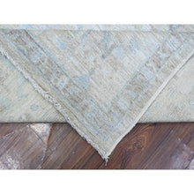 Load image into Gallery viewer, 9&#39;x11&#39;9&quot; Silver Green, Hand Knotted With Natural Dyes, Colorful All Over Rural Medallions, Wool Weft, Faded Afghan Angora Design, Oriental Rug FWR533868