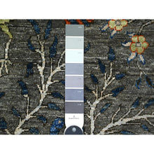 Load image into Gallery viewer, 4&#39;2&quot;x9&#39;5&quot; Davys Gray, Hand Knotted Vegetable Dyes, Natural Wool, Tree Of Life, Birds of Paradise Design, Afghan Peshawar Wide Runner Oriental Rug FWR533982