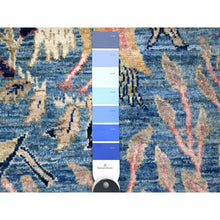 Load image into Gallery viewer, 3&#39;10&quot;x5&#39;9&quot; Bondi Blue, Afghan Peshawar with Birds of Paradise, Hand Knotted, Natural Dyes, Organic Wool, Oriental Rug FWR533994