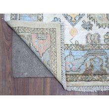 Load image into Gallery viewer, 2&#39;10&quot;x19&#39; Link White, Hand Knotted, Soft Pile, Natural Dyes with Rural All Over Design, Wool Weft, Runner Afghan Angora Oushak, Oversized Oriental Rug FWR534054