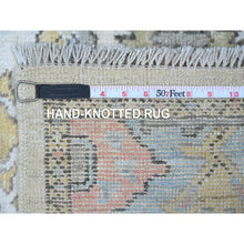 Load image into Gallery viewer, 2&#39;10&quot;x19&#39; Link White, Hand Knotted, Soft Pile, Natural Dyes with Rural All Over Design, Wool Weft, Runner Afghan Angora Oushak, Oversized Oriental Rug FWR534054