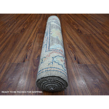 Load image into Gallery viewer, 2&#39;8&quot;x11&#39;9&quot; Ash Gray, Afghan Angora Oushak, Wool Weft, Tribal Elements Design, Vegetable Dyes, Hand Knotted, Runner Oriental Rug FWR534150