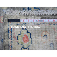 Load image into Gallery viewer, 2&#39;8&quot;x11&#39;9&quot; Ash Gray, Afghan Angora Oushak, Wool Weft, Tribal Elements Design, Vegetable Dyes, Hand Knotted, Runner Oriental Rug FWR534150