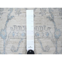 Load image into Gallery viewer, 2&#39;7&quot;x8&#39;2&quot; Nebulous White and Baby Blue, Hand Knotted Washed Out Runner With All Over Design, Organic Wool, Fine Peshawar Oriental Rug FWR534192