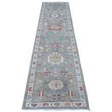 Load image into Gallery viewer, 2&#39;6&quot;x9&#39;9&quot; Lava Gray, North West Fine Persian Design With Aryana Collection, Hand Knotted, Vegetable Dyes, Vibrant Wool, Runner Oriental Rug FWR534246