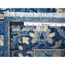 Load image into Gallery viewer, 2&#39;6&quot;x5&#39;10&quot; Yale and Denim Blue, Hand Knotted Natural Dyes, Fine Peshawar Mahal All Over Scrolls and Veins Design, 100% Wool, Runner Oriental Rug FWR534252