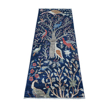 Load image into Gallery viewer, 2&#39;4&quot;x5&#39;10&quot; Yale Blue, Birds of Paradise Design, Hand Knotted Afghan Peshawar, Vegetable Dyes, Extra Soft Wool, Runner Oriental Rug FWR534306