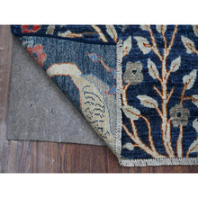 Load image into Gallery viewer, 2&#39;4&quot;x5&#39;10&quot; Yale Blue, Birds of Paradise Design, Hand Knotted Afghan Peshawar, Vegetable Dyes, Extra Soft Wool, Runner Oriental Rug FWR534306