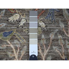 Load image into Gallery viewer, 2&#39;7&quot;x9&#39;8&quot; Shingle Gray, Birds of Paradise Design, Afghan Peshawar, Pure Wool, Natural Dyes, Hand Knotted, Abrash, Runner Oriental Rug FWR534330