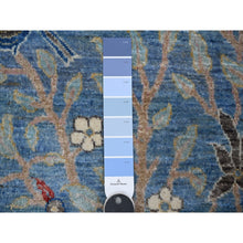 Load image into Gallery viewer, 2&#39;6&quot;x9&#39;9&quot; Atlantic Blue, Hand Knotted Vegetable Dyes, Natural Wool, Afghan Peshawar With Birds of Paradise Design, Runner Oriental Rug FWR534402