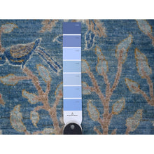 Load image into Gallery viewer, 2&#39;6&quot;x9&#39;9&quot; Atlantic Blue, Hand Knotted Vegetable Dyes, Natural Wool, Afghan Peshawar With Birds of Paradise Design, Runner Oriental Rug FWR534414