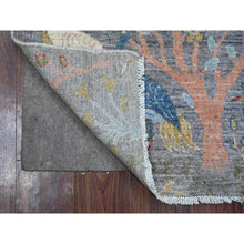 Load image into Gallery viewer, 2&#39;7&quot;x10&#39; Jubilee Gray, Afghan Peshawar with Birds of Paradise Design, Natural Dyes, Soft and Vibrant Wool, Hand Knotted, Runner Oriental Rug FWR534420