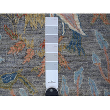 Load image into Gallery viewer, 2&#39;7&quot;x10&#39; Jubilee Gray, Afghan Peshawar with Birds of Paradise Design, Natural Dyes, Soft and Vibrant Wool, Hand Knotted, Runner Oriental Rug FWR534420