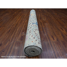 Load image into Gallery viewer, 5&#39;x15&#39;9&quot; Gainsboro Gray, Soft Wool, Afghan Peshawar with Birds of Paradise, Hand Knotted, Vegetable Dyes, Gallery Size Runner, Oriental Rug FWR534432