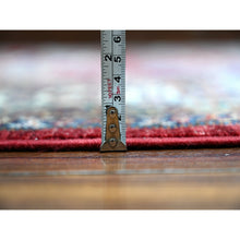 Load image into Gallery viewer, 7&#39;10&quot;x10&#39;8&quot; Sangre Red, Vibrant Tribal Elements, Hand Knotted Natural Wool, Vegetable Dyes, Afghan Super Kazak, Oriental Rug FWR534528