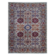 Load image into Gallery viewer, 8&#39;x10&#39;3&quot; Argos Gray, Soft And Shiny Wool, Hand Knotted, Vegetable Dyes Afghan Super Kazak All Over Design Oriental Rug FWR534534